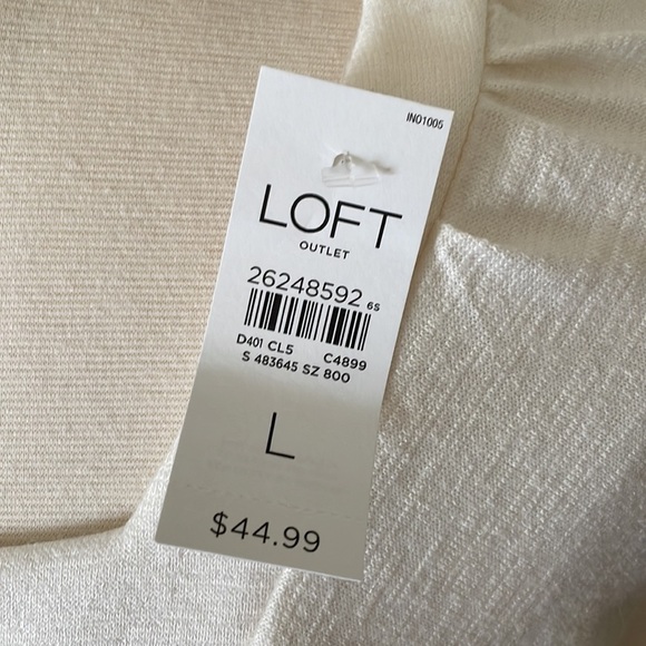 ❤️ Loft NWT long sleeve cream knit top ❤️ - Picture 5 of 8